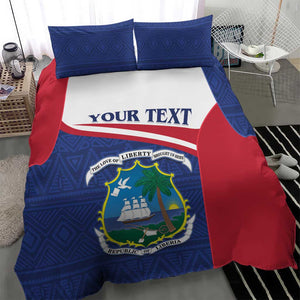 Personalised Liberia African Bedding Set Coat Of Arms Flag