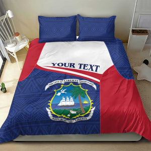 Personalised Liberia African Bedding Set Coat Of Arms Flag