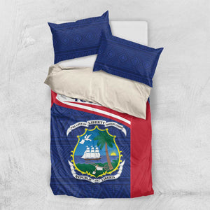 Personalised Liberia African Bedding Set Coat Of Arms Flag