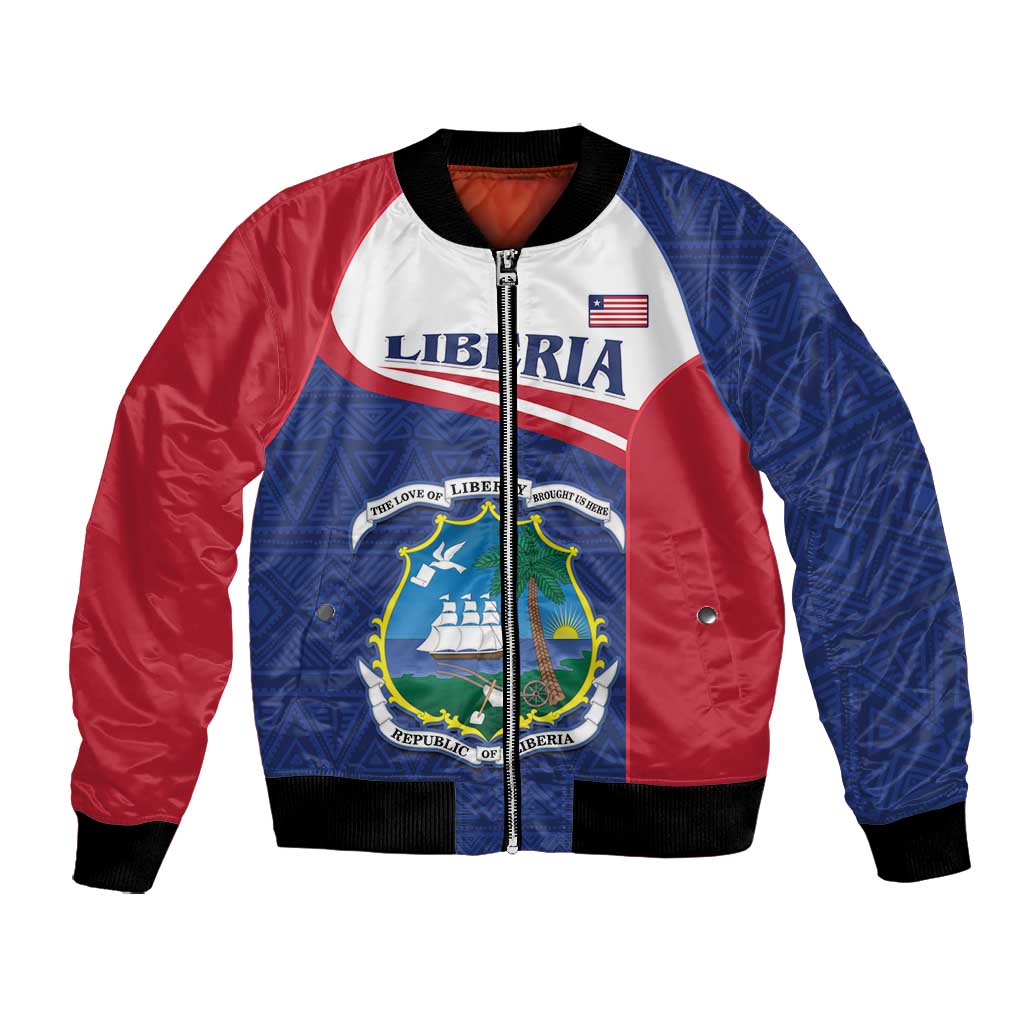 Personalised Liberia African Bomber Jacket Coat Of Arms Flag