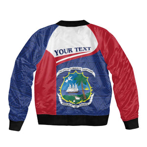 Personalised Liberia African Bomber Jacket Coat Of Arms Flag