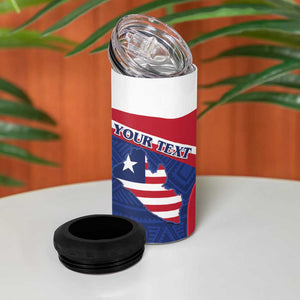 Personalised Liberia African 4 in 1 Can Cooler Tumbler Coat Of Arms Flag