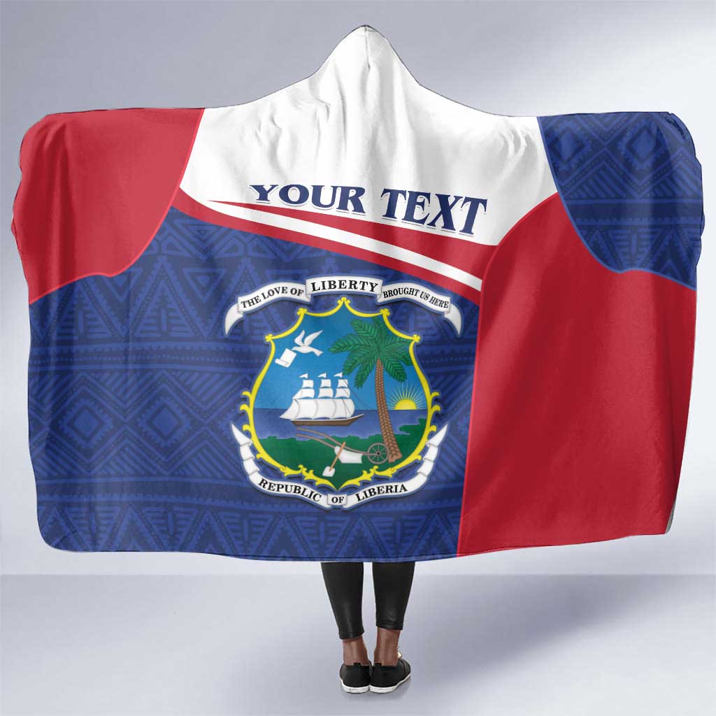 Personalised Liberia African Hooded Blanket Coat Of Arms Flag