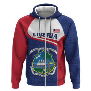 Personalised Liberia African Hoodie Coat Of Arms Flag