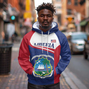 Personalised Liberia African Hoodie Coat Of Arms Flag