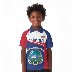 Personalised Liberia African Kid Polo Shirt Coat Of Arms Flag