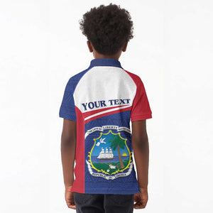 Personalised Liberia African Kid Polo Shirt Coat Of Arms Flag