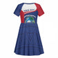 Personalised Liberia African Kid Short Sleeve Dress Coat Of Arms Flag