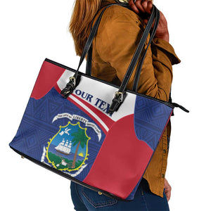 Personalised Liberia African Leather Tote Bag Coat Of Arms Flag