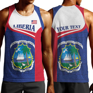 Personalised Liberia African Men Tank Top Coat Of Arms Flag