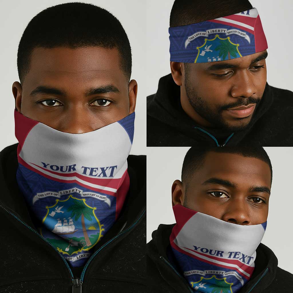 Personalised Liberia African Neck Gaiter Coat Of Arms Flag LT15