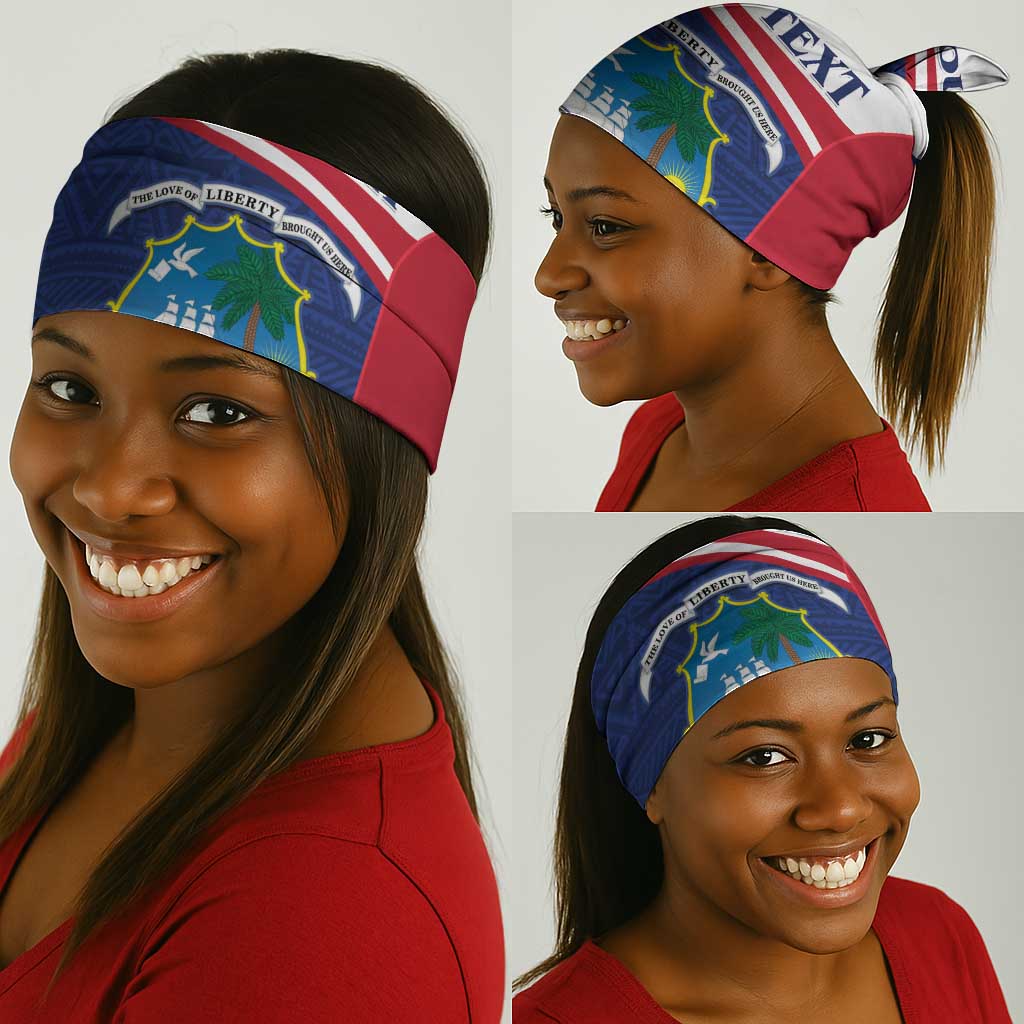 Personalised Liberia African Neck Gaiter Coat Of Arms Flag LT15