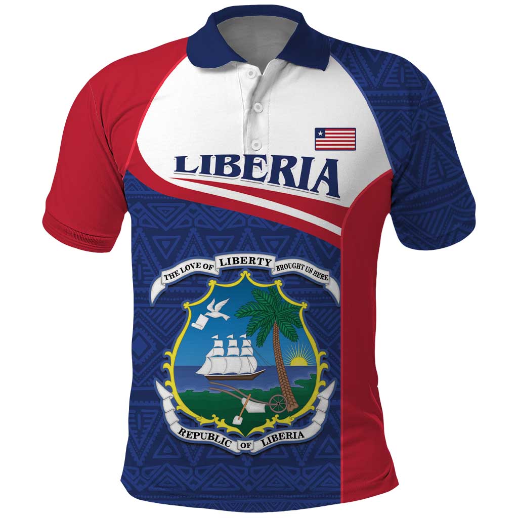 Personalised Liberia African Polo Shirt Coat Of Arms Flag