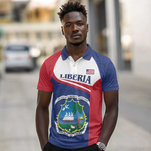 Personalised Liberia African Polo Shirt Coat Of Arms Flag