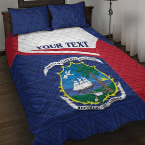 Personalised Liberia African Quilt Bed Set Coat Of Arms Flag