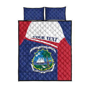 Personalised Liberia African Quilt Bed Set Coat Of Arms Flag