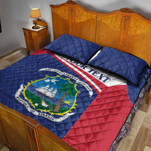 Personalised Liberia African Quilt Bed Set Coat Of Arms Flag