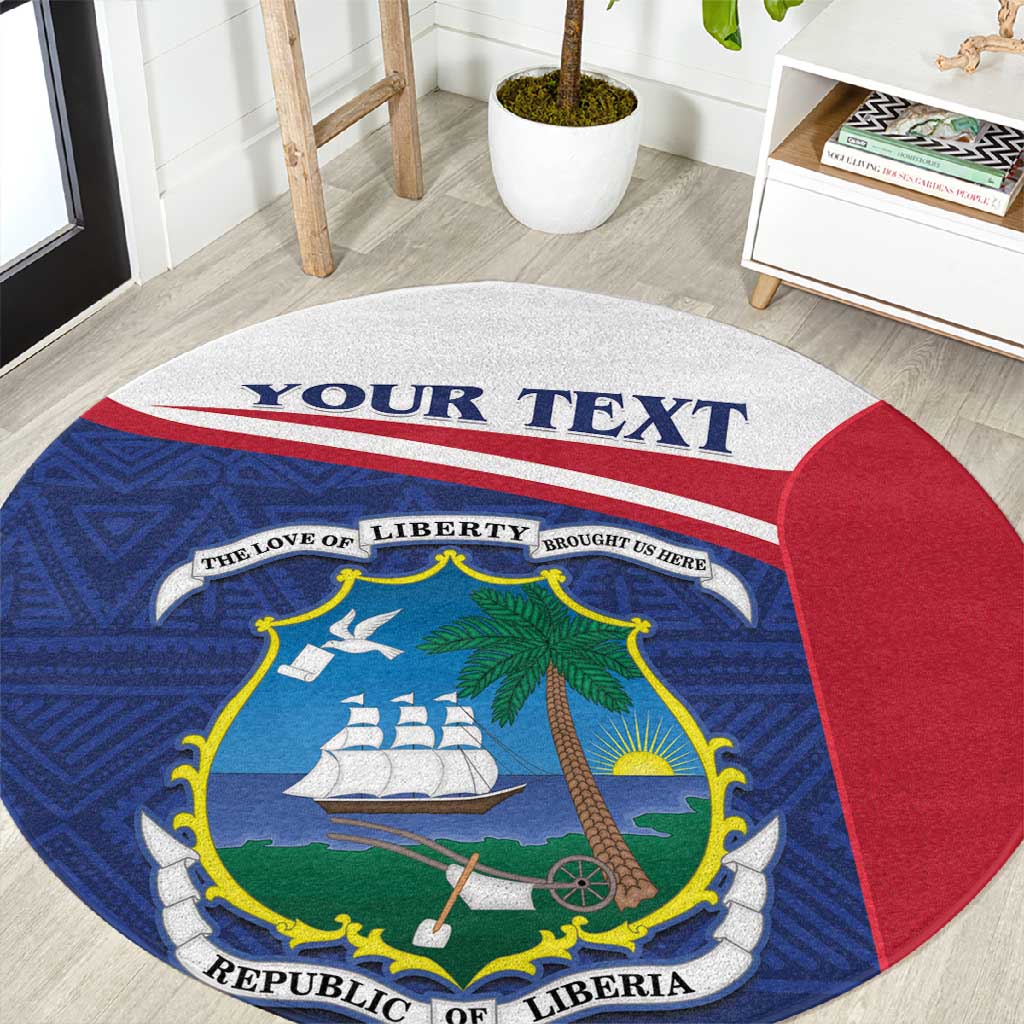 Personalised Liberia African Round Carpet Coat Of Arms Flag