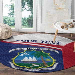 Personalised Liberia African Round Carpet Coat Of Arms Flag