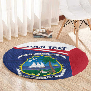 Personalised Liberia African Round Carpet Coat Of Arms Flag