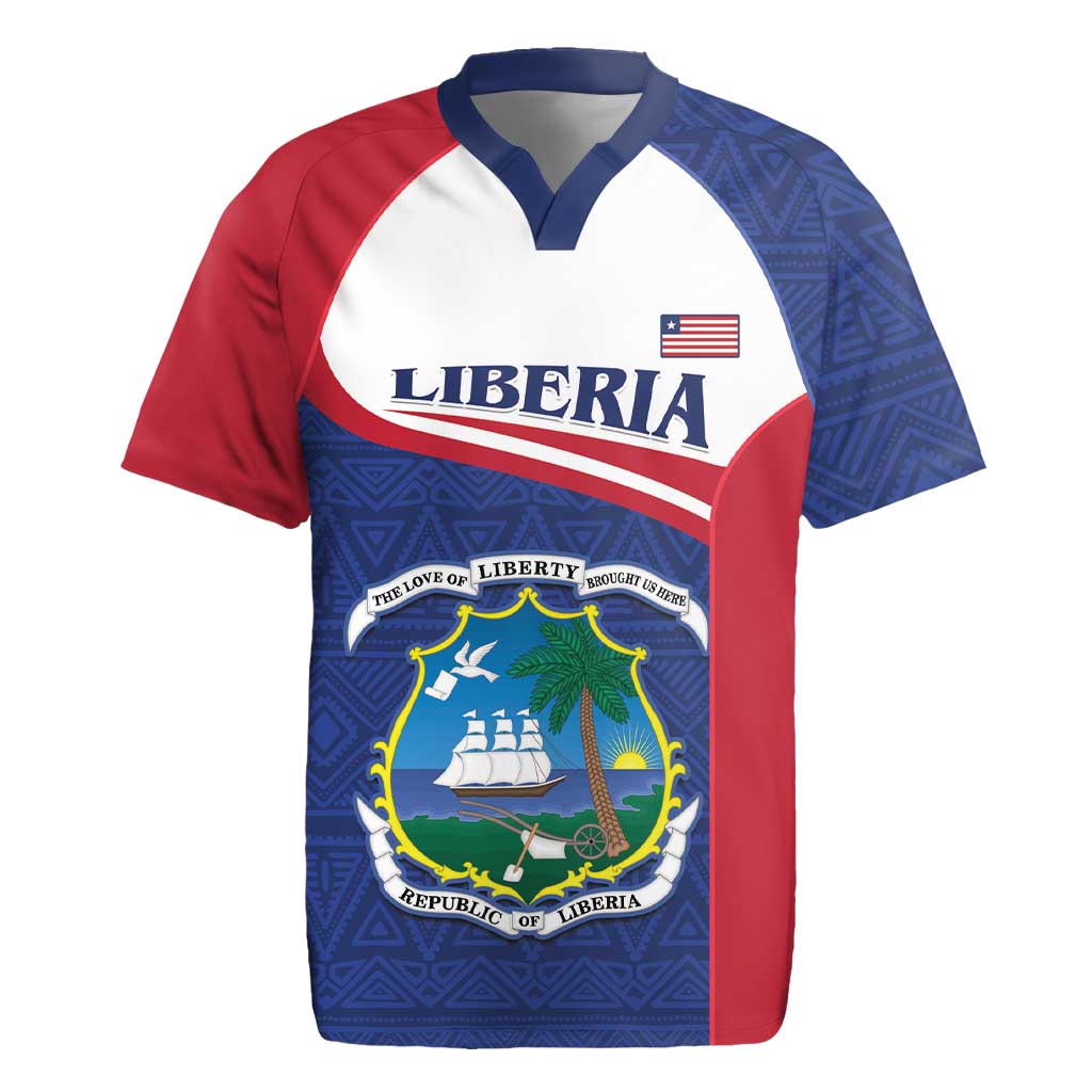 Personalised Liberia African Rugby Jersey Coat Of Arms Flag