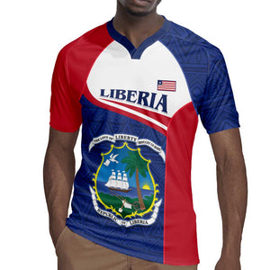 Personalised Liberia African Rugby Jersey Coat Of Arms Flag