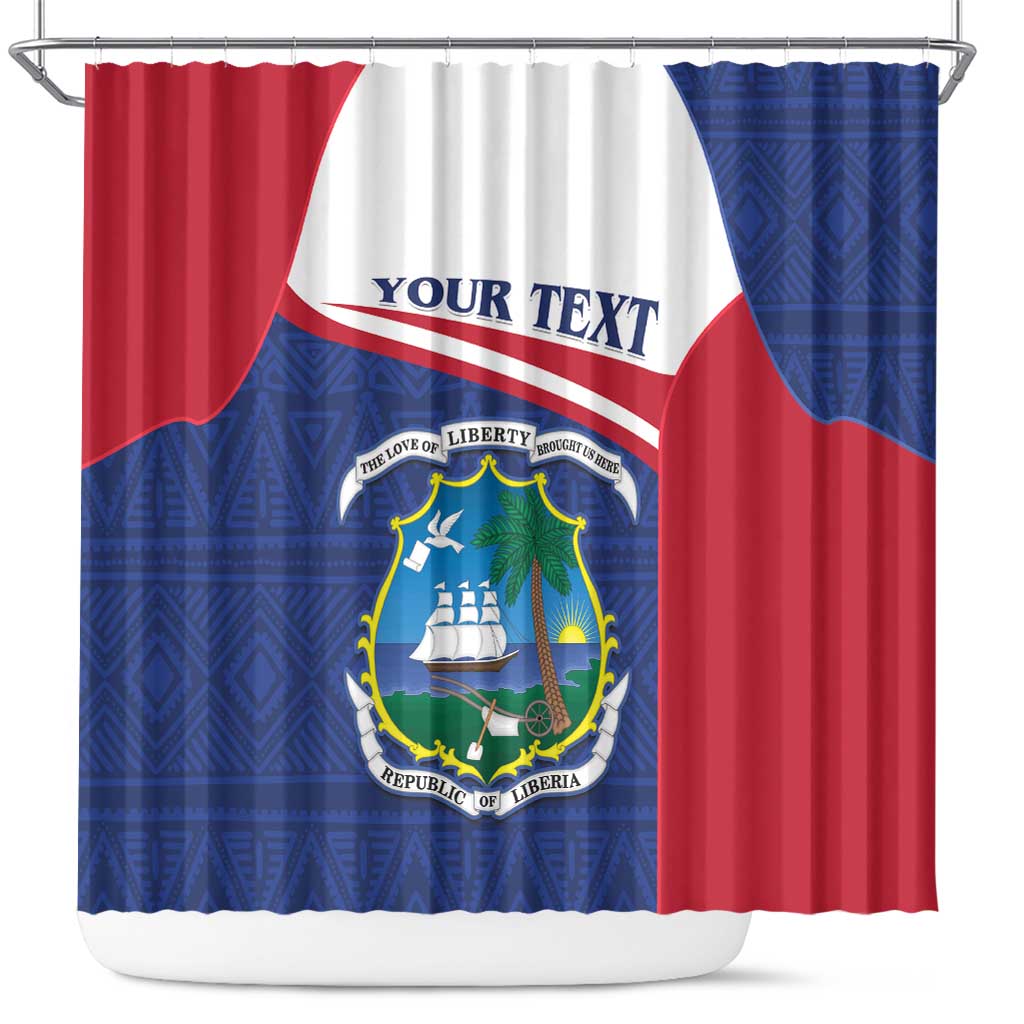 Personalised Liberia African Shower Curtain Coat Of Arms Flag