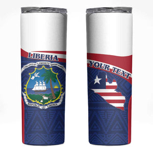 Personalised Liberia African Skinny Tumbler Coat Of Arms Flag