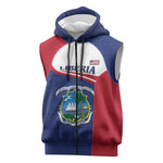 Personalised Liberia African Sleeveless Zip Hoodie Coat Of Arms Flag - African Pride