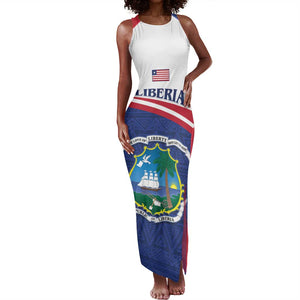 Personalised Liberia African Tank Maxi Dress Coat Of Arms Flag