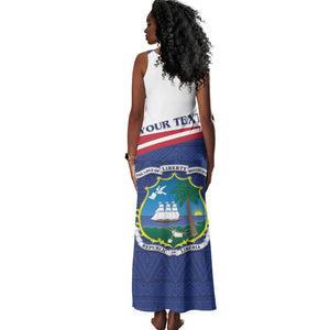 Personalised Liberia African Tank Maxi Dress Coat Of Arms Flag