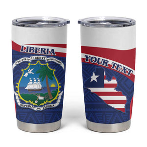 Personalised Liberia African Tumbler Cup Coat Of Arms Flag