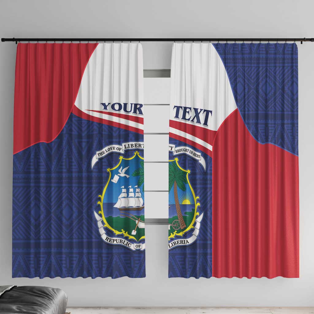 Personalised Liberia African Window Curtain Coat Of Arms Flag