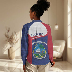 Personalised Liberia African Women Casual Shirt Coat Of Arms Flag