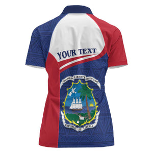 Personalised Liberia African Women Polo Shirt Coat Of Arms Flag