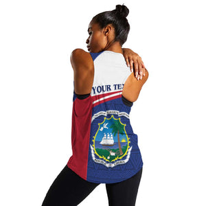 Personalised Liberia African Women Racerback Tank Coat Of Arms Flag