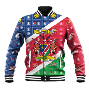 Afro Namibia Baseball Jacket Coat Of Arms Christmas Style