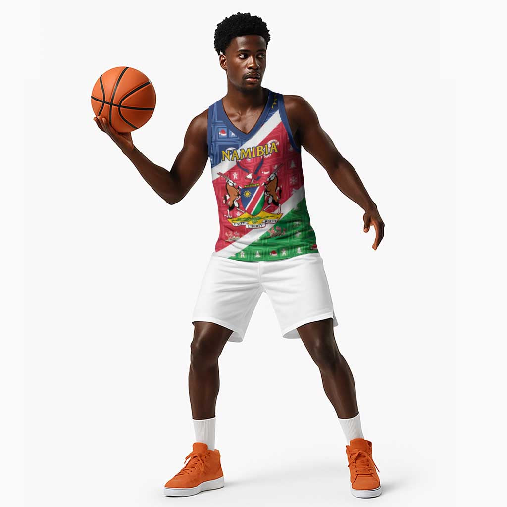 Afro Namibia Basketball Jersey Coat Of Arms Christmas Style LT15