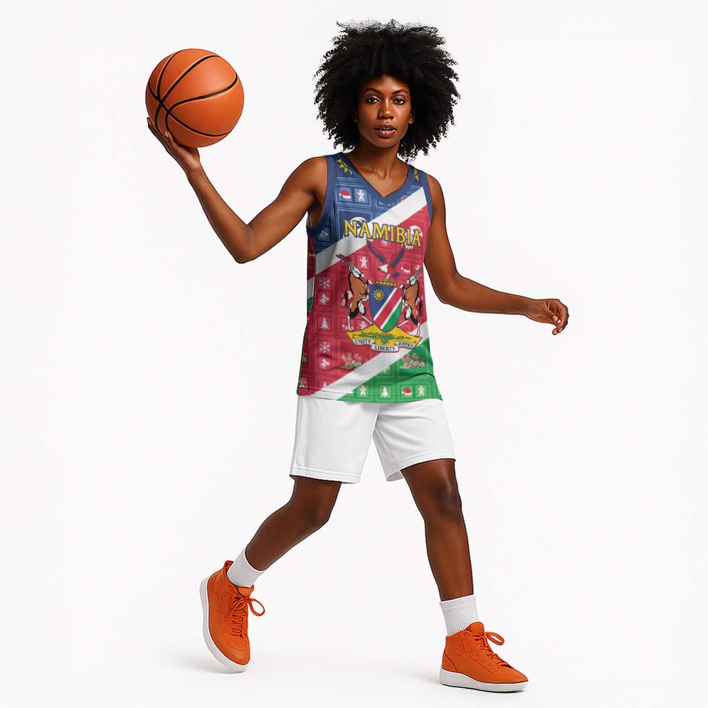 Afro Namibia Basketball Jersey Coat Of Arms Christmas Style LT15