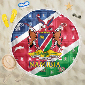 Afro Namibia Beach Blanket Coat Of Arms Christmas Style