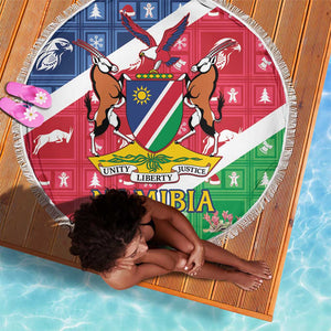 Afro Namibia Beach Blanket Coat Of Arms Christmas Style