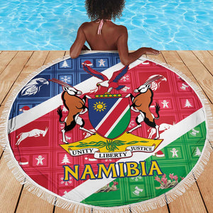 Afro Namibia Beach Blanket Coat Of Arms Christmas Style