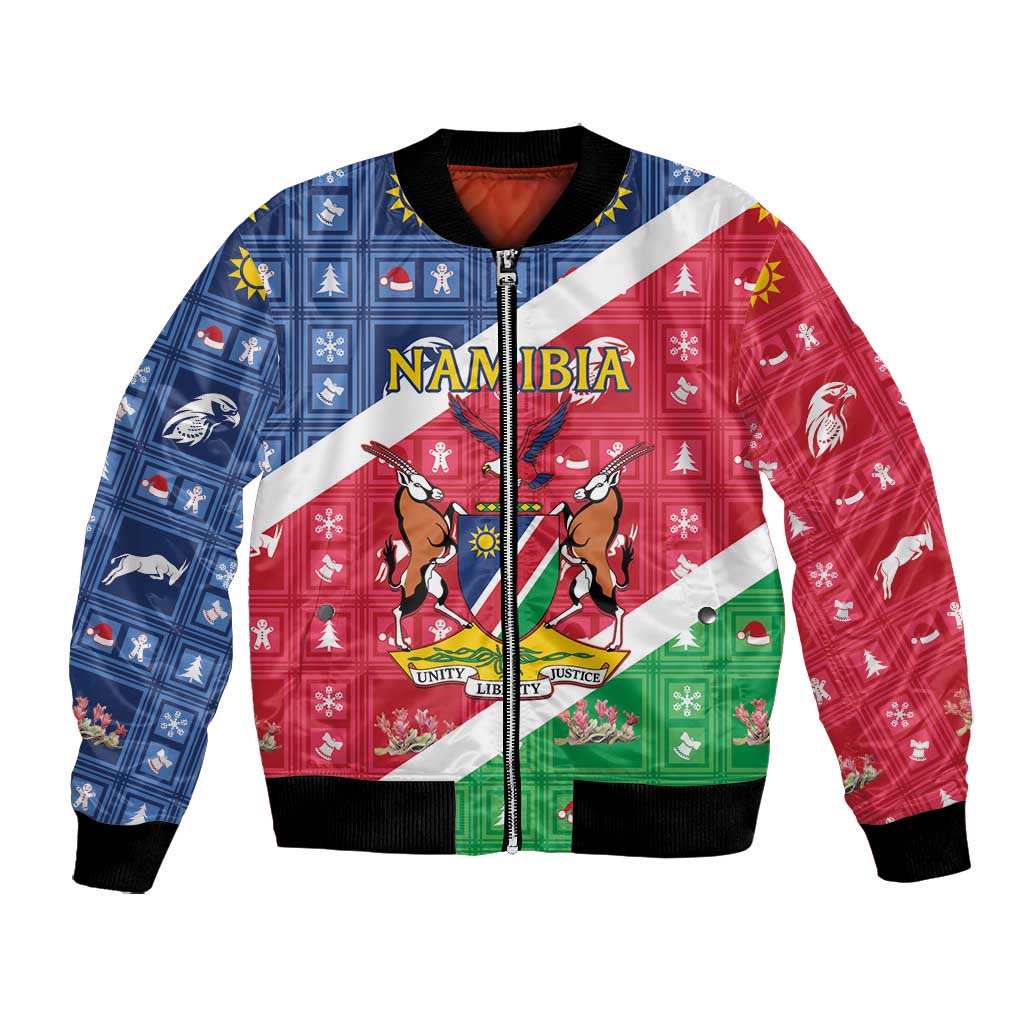 Afro Namibia Bomber Jacket Coat Of Arms Christmas Style