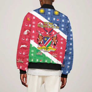 Afro Namibia Bomber Jacket Coat Of Arms Christmas Style