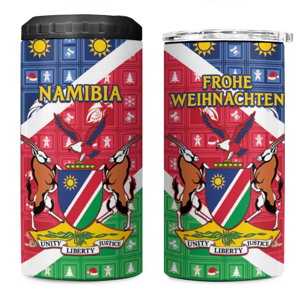 Afro Namibia 4 in 1 Can Cooler Tumbler Coat Of Arms Christmas Style