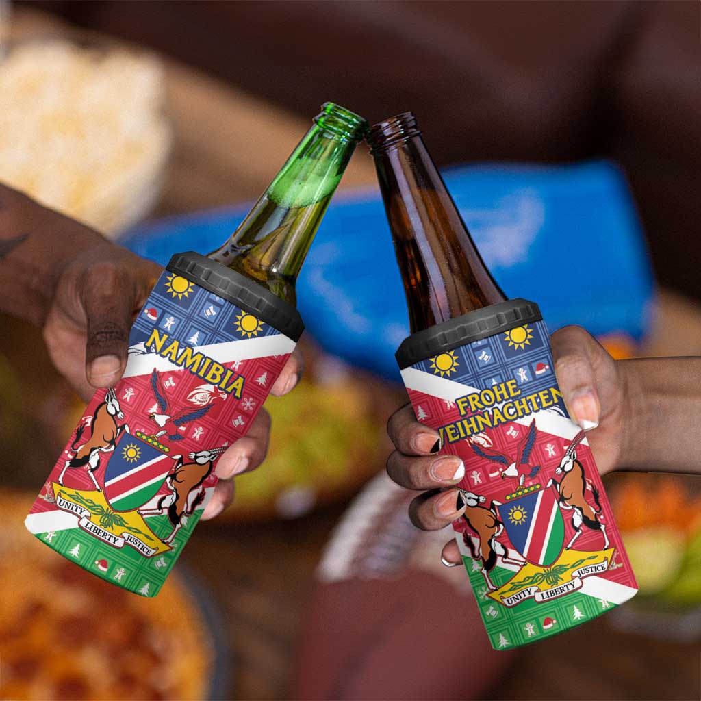 Afro Namibia 4 in 1 Can Cooler Tumbler Coat Of Arms Christmas Style