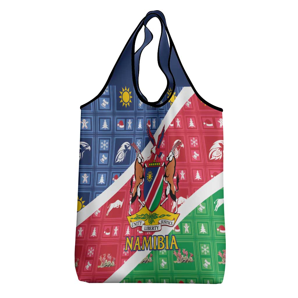 Afro Namibia Grocery Bag Coat Of Arms Christmas Style