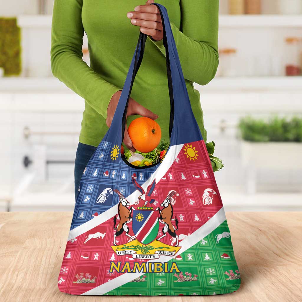 Afro Namibia Grocery Bag Coat Of Arms Christmas Style