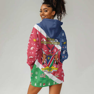 Afro Namibia Hoodie Dress Coat Of Arms Christmas Style