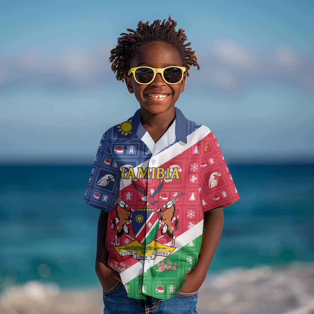 Afro Namibia Kid Hawaiian Shirt Coat Of Arms Christmas Style